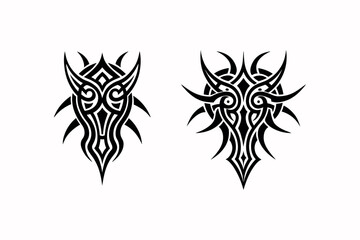 Tribal tattoo vector silhouette on white background