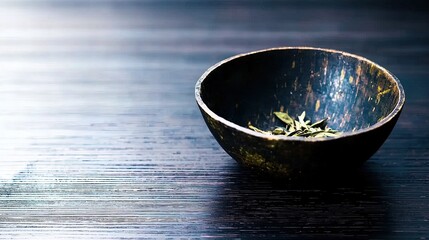 Loose leaf tea in bowl.