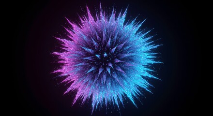 Obraz premium Abstract Purple and Blue Glowing Particle Explosion Dynamic Energy Burst Digital Art
