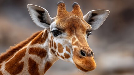 Obraz premium Giraffes gentle gaze in detailed portrait