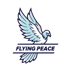 Flying Eagle Mascot Logo with Sports Team Text – Vector Emblem Design .
