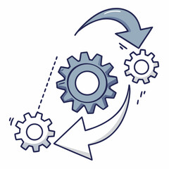 Interconnected gears workflow process system teamwork cooperation