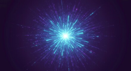 Fototapeta premium Abstract Light Burst Glowing Rays Purple and Blue Energy Explosion Starburst Background