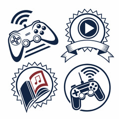 Wireless game controller icons digital entertainment multimedia symbols