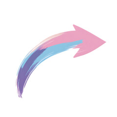 Subtle Pastel Arrow with Gentle Curves Isolated on Transparent Background