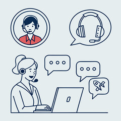 Customer service agent working on laptop providing support