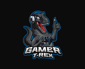 Gaming T-Rex Mascot