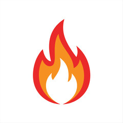 Fire flame vector illustration. High quality fire emoticon isolated on white background