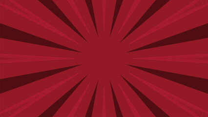 Red comic sunburst effect background with halftone. pop art comic-style vector background. 