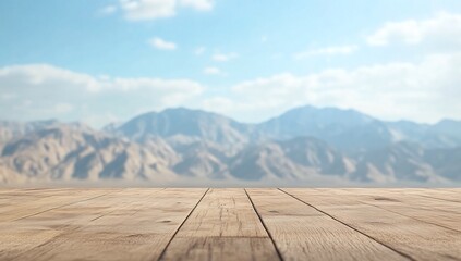 Wooden Deck with Mountain View.