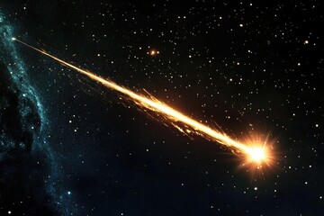 a shooting star on black 4D backdrop