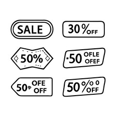 Sale and discount vector icons silhouette design, clean cutout