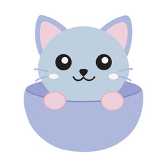 Kawaii cat with big eyes design