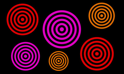 illustration of colored circles on a black background