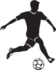 Soccer Player Silhouette Vector Illustration on Transparent Background