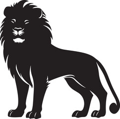 Naklejka premium Lion Silhouette Vector Illustration on Transparent Background