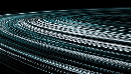 Abstract swirling lines of teal and gray