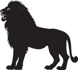 Lion Silhouette Vector Illustration on Transparent Background