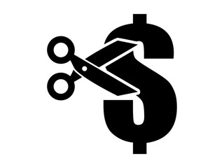 Dollar Scissors Icon Vector Illustration Design