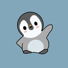 adorable little penguin waddles with joy.