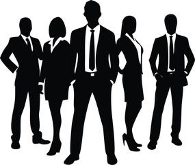 silhouettes of business people