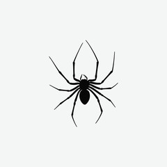 Spider Silhouette Abstract Design – Black and White Minimal Art on Simple Background