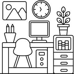 Creative Home Office Setup Icon