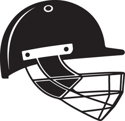Fototapeta premium cricket helmet silhouette vector illustration set