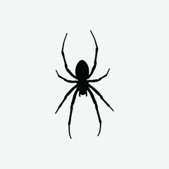 Obraz premium Spider Silhouette Abstract Design – Black and White Minimal Art on Simple Background