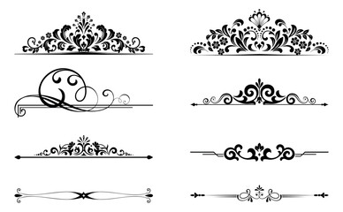 Obraz premium Vintage set. Floral elements for design monograms, invitations, frames, menus and labels. Graphic design of the website, cafes, boutiques, hotels, wedding invitations.