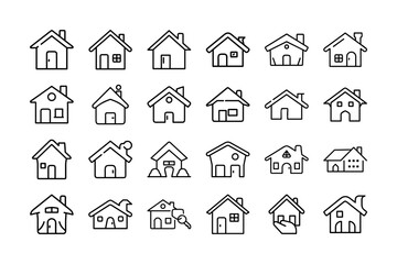 House Outline Vector svg outline icon set