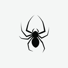 Spider Silhouette Abstract Design – Black and White Minimal Art on Simple Background