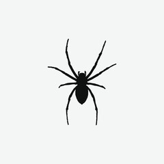 Spider Silhouette Abstract Design – Black and White Minimal Art on Simple Background