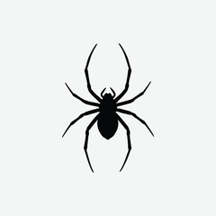 Spider Silhouette Abstract Design – Black and White Minimal Art on Simple Background