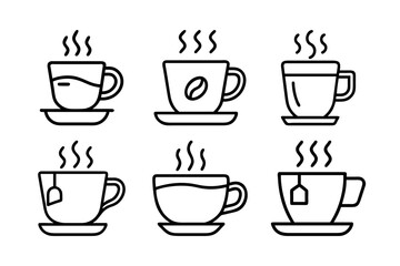 Coffee Outline Vector svg outline icon set