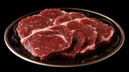 Fototapeta premium Gourmet Wagyu Beef Steaks Ready for Grilling Premium Cuts of Japanese Beef