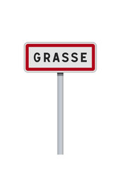 Panneau d'entrée de la ville de Grasse (Alpes Maritimes) en vectoriel