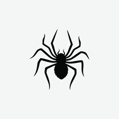 Spider Silhouette Abstract Design – Black and White Minimal Art on Simple Background