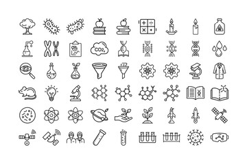 Science Line Art Vector svg outline icon set