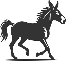 Artwork drawing silhouette vector of a mule