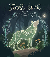 vector illustration of a wolf