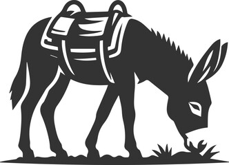 Artwork drawing silhouette vector of a mule