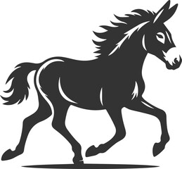 Artwork drawing silhouette vector of a mule