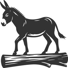 Artwork drawing silhouette vector of a mule