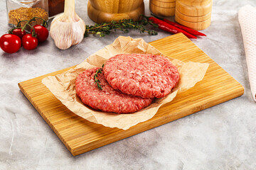 Raw beef minced meat cutlet