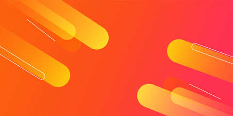 Modern abstract orange banner background. Dynamic shapes composition. Vector illustration