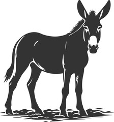 Artwork drawing silhouette vector of a mule