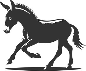 Artwork drawing silhouette vector of a mule