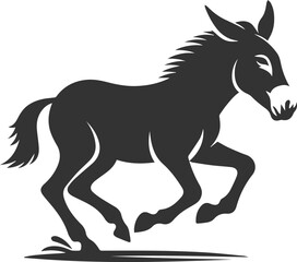 Artwork drawing silhouette vector of a mule