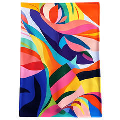 Bold Beach Towel with Expansive Graphic Designs in Colorful Abstract Painting Isolated on Transparent Background